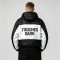 Screen Print DJ Graphic Patchwork Hooded Jacket | Black White Sonic-Wear Streetwear | OEM Streetwear