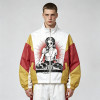 Patchwork DTG and Screen Print Female DJ Stand Collar Jacket | Retro Sonic-Wear Jacket | Streetwear Clothing Manufacturer
