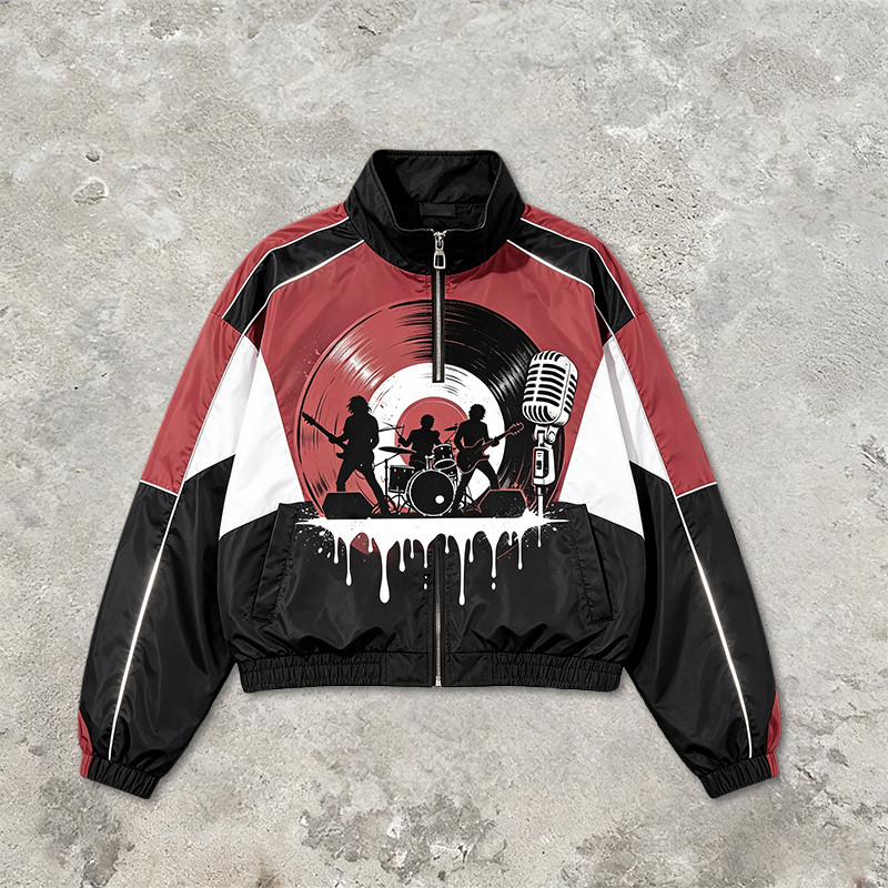 Patchwork DTG Screen Print Music Band Vinyl Jacket