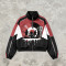 Patchwork DTG Screen Print Music Band Vinyl Jacket | Color Block Retro Sonic-Wear Jacket | Custom Streetwear
