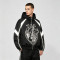 Reflective Patchwork Screen Print Hooded Jacket | Music Heart Instrument Graphic Sonic-Wear Jacket | Custom Streetwear