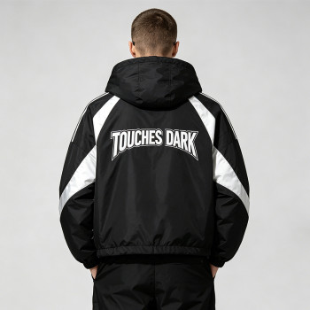Patchwork Screen DTG Print Hooded Jacket | Anime DJ Yoda Sonic Graphic Sonic-Wear Jacket | OEM Streetwear