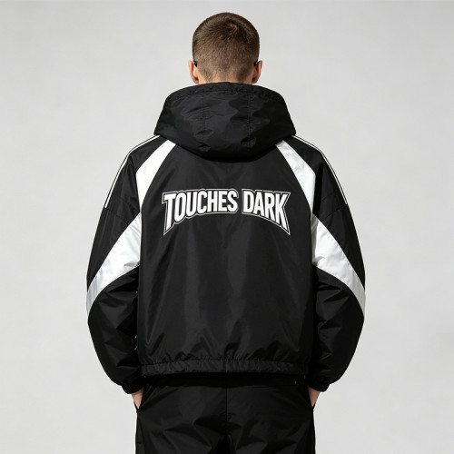 Patchwork Screen DTG Print Hooded Jacket | Anime DJ Yoda Sonic Graphic Sonic-Wear Jacket | OEM Streetwear