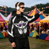 Patchwork Screen DTG Print Hooded Jacket | Anime DJ Yoda Sonic Graphic Sonic-Wear Jacket | OEM Streetwear