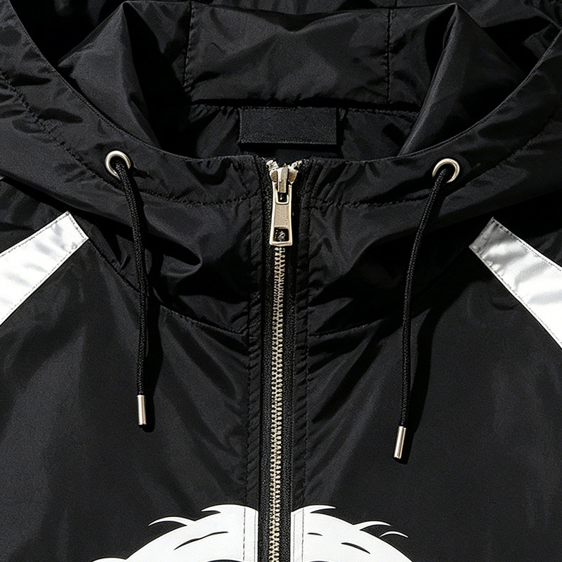 Patchwork Screen DTG Print Hooded Jacket