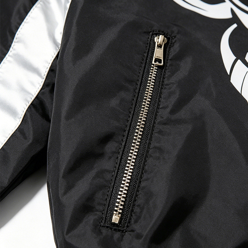 Patchwork Screen DTG Print Hooded Jacket