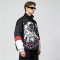 Color Block Patchwork Screen Print Stand Collar Jacket | Space Astronaut DJ Sonic Graphic Jacket | OEM Streetwear