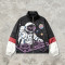 Color Block Patchwork Screen Print Stand Collar Jacket | Space Astronaut DJ Sonic Graphic Jacket | OEM Streetwear