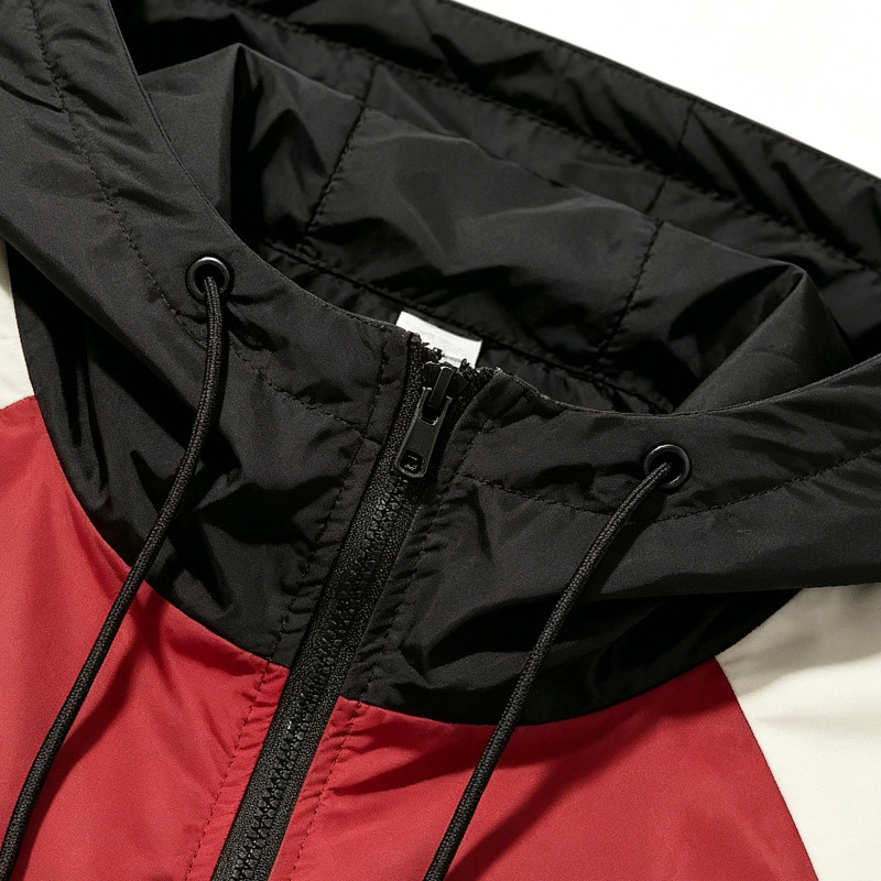 Patchwork Screen DTG Print Hooded Jacket