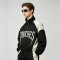Patchwork Rhinestone Stand Collar Crop Jacket | Half Zip Gothic Letter Color Block Sonic-Wear Jacket | Custom Streetwear