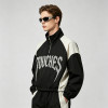 Patchwork Rhinestone Stand Collar Crop Jacket | Half Zip Gothic Letter Color Block Sonic-Wear Jacket | Custom Streetwear