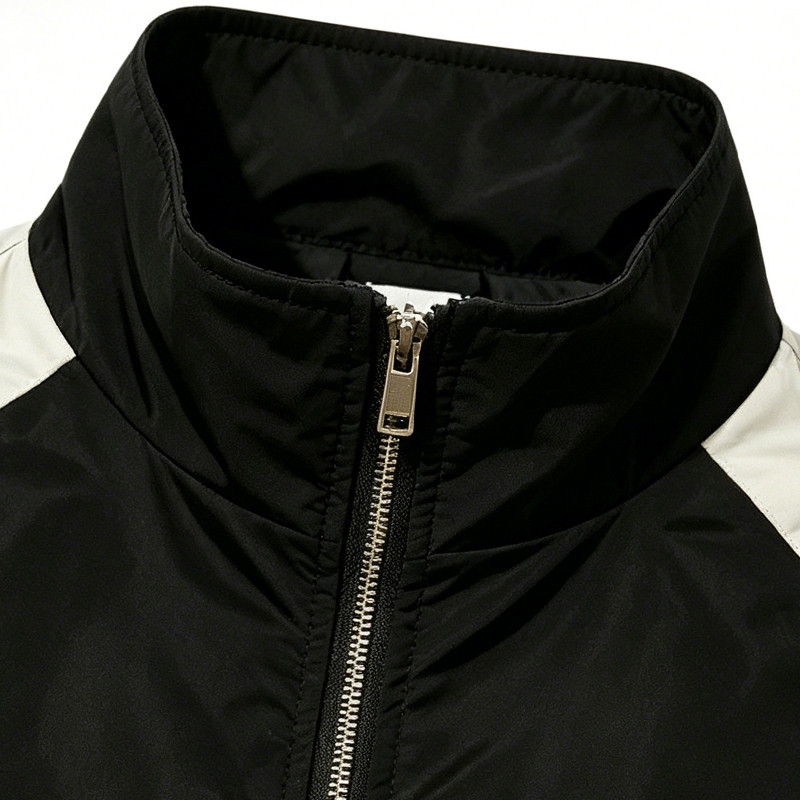 Patchwork Rhinestone Stand Collar Crop Jacket