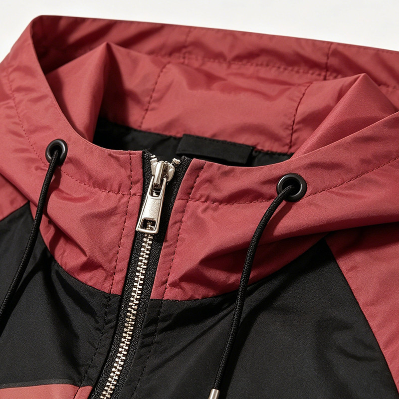 Patchwork Rubber Screen Print Hooded Jacket