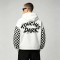 Screen Print Checkerboard Patchwork Hooded Jacket | Sonic-Wear Half Zip Jacket | OEM Streetwear
