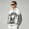 Screen Print Checkerboard Patchwork Hooded Jacket | Sonic-Wear Half Zip Jacket | OEM Streetwear