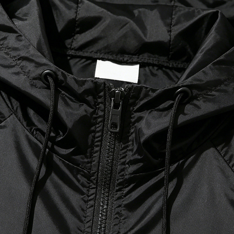 Patchwork Applique Vinyl Boombox Letter Graphic Hooded Jacket
