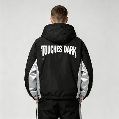 Patchwork Reflective Print Hooded Jacket | Sonic-Wear Butterfly Drip Graphic Jacket | Streetwear Manufacturer