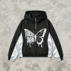 Patchwork Reflective Print Hooded Jacket | Sonic-Wear Butterfly Drip Graphic Jacket | Streetwear Manufacturer