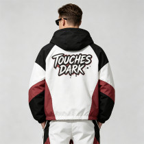 Color Block Patchwork DTG Print Headphone Graphic Hooded Jacket | Sonic-Wear Street Jacket | Custom Streetwear