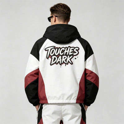 Color Block Patchwork DTG Print Headphone Graphic Hooded Jacket | Sonic-Wear Street Jacket | Custom Streetwear