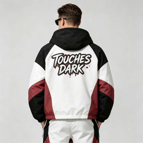 Color Block Patchwork DTG Print Headphone Graphic Hooded Jacket | Sonic-Wear Street Jacket | Custom Streetwear