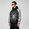 Black Silver Color Block Patchwork Rhinestone Hooded Jacket | Sonic-Wear Spider Graphic Jacket | Streetwear Manufacturer