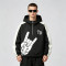 Patchwork Screen Print Applique Hooded Jacket | Rock Guitar Hand Graphic Jacket | Custom Streetwear