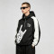 Patchwork Screen Print Applique Hooded Jacket | Rock Guitar Hand Graphic Jacket | Custom Streetwear