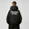 Patchwork Screen Print Applique Hooded Jacket | Rock Guitar Hand Graphic Jacket | Custom Streetwear