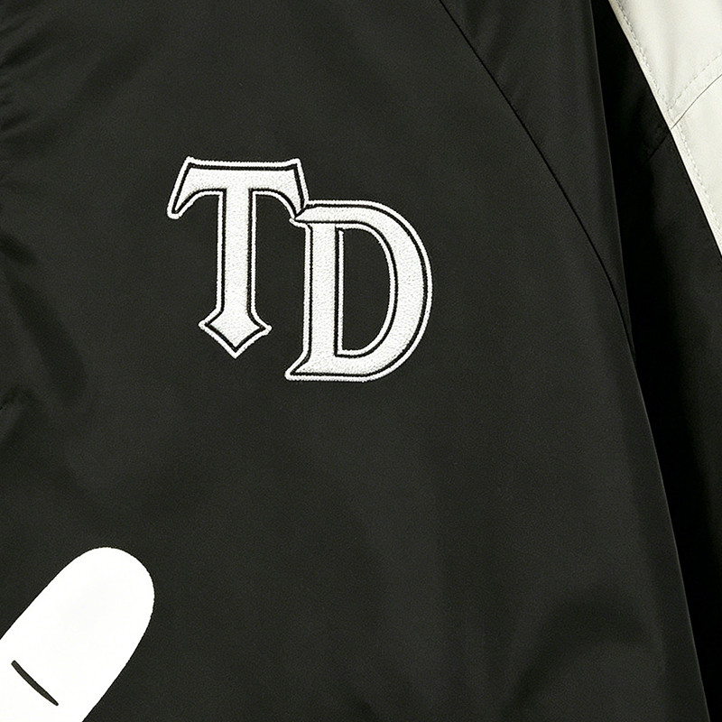 Patchwork Screen Print Applique Hooded Jacket