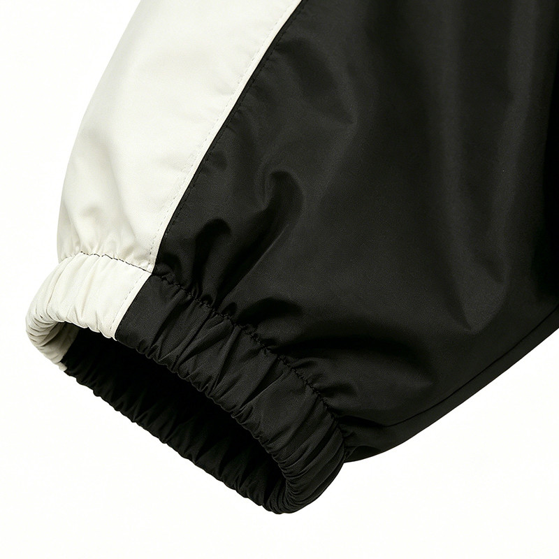 Patchwork Screen Print Applique Hooded Jacket