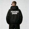 Patchwork Screen Print Cropped Drawstring Street Jacket | 90s Retro Graphic Hooded Jacket | Custom Streetwear