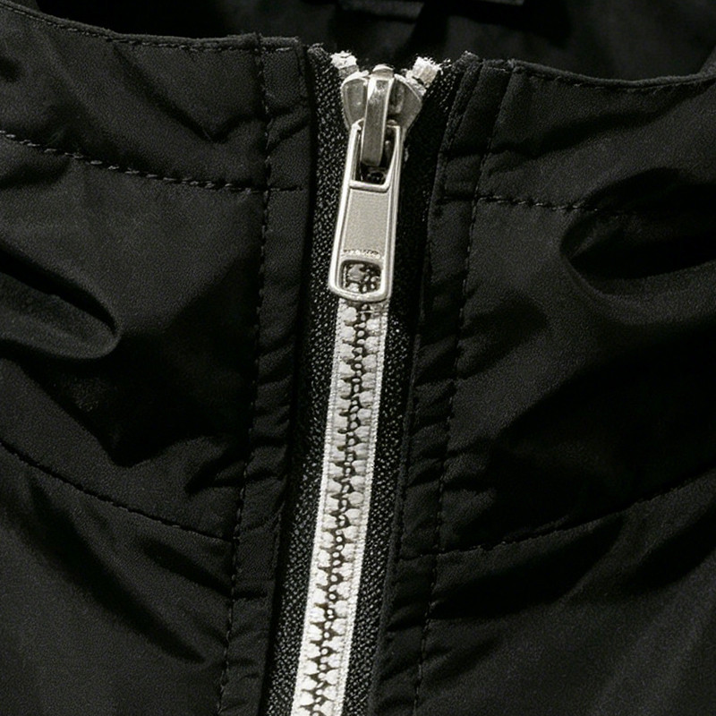 Patchwork Screen Print Cropped Drawstring Street Jacket