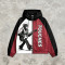 Color Block Patchwork Screen Print Guitar Monkey Hooded Jacket | Sonic-Wear Streetwear | Streetwear Manufacturer