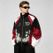 Patchwork Applique Reflective Music Note Print Embroidery Jacket | Sonic-Wear Zip Up Street Jacket | Custom Streetwear