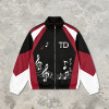 Patchwork Applique Reflective Music Note Print Embroidery Jacket | Sonic-Wear Zip Up Street Jacket | Custom Streetwear