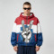 Color Block Patchwork Screen Print Hooded Jacket | Guitar Graphic Sonic-Wear Jacket | Custom Streetwear