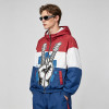 Color Block Patchwork Screen Print Hooded Jacket | Guitar Graphic Sonic-Wear Jacket | Custom Streetwear