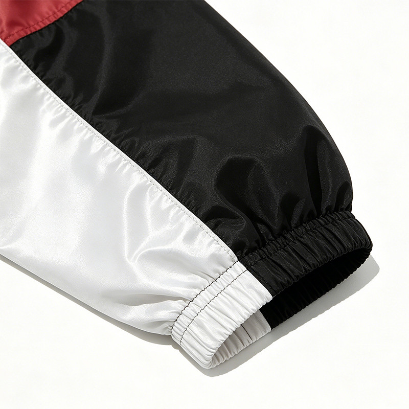 Color Block Patchwork DTG Screen Print Hooded Jacket