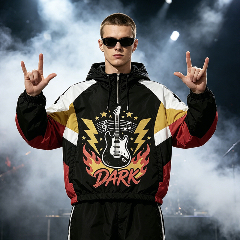 Screen Print Patchwork Sonic-Wear Jacket