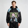 Patchwork DTG Screen Print Anime Hooded Jacket | Color Block Graphic Jacket | Custom Streetwear