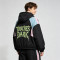 Patchwork DTG Screen Print Anime Hooded Jacket | Color Block Graphic Jacket | Custom Streetwear