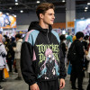 Patchwork DTG Screen Print Anime Hooded Jacket | Color Block Graphic Jacket | Custom Streetwear
