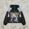 Patchwork DTG Screen Print Anime Hooded Jacket | Color Block Graphic Jacket | Custom Streetwear