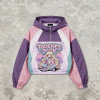Anime DTG Screen Print Color Block Patchwork Jacket | Crop Hooded Jacket | Streetwear Manufacturer