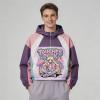 Anime DTG Screen Print Color Block Patchwork Jacket | Crop Hooded Jacket | Streetwear Manufacturer