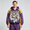 Patchwork Screen and DTG Print Anime Hooded Jacket | Color Block Streetwear | Custom Streetwear