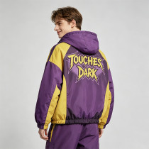 Patchwork Screen and DTG Print Anime Hooded Jacket | Color Block Streetwear | Custom Streetwear