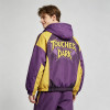 Patchwork Screen and DTG Print Anime Hooded Jacket | Color Block Streetwear | Custom Streetwear