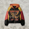DTG Print Color Block Patchwork Hooded Jacket | Anime Dinosaur Graphic Windbreaker | Streetwear Manufacturer